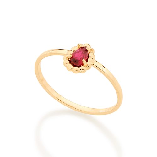 ANEL SOLITÁRIO BANHADO A OURO 18K