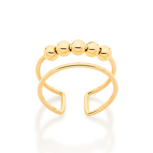ANEL DUPLO AJUSTÁVEL BANHADO A OURO 18K