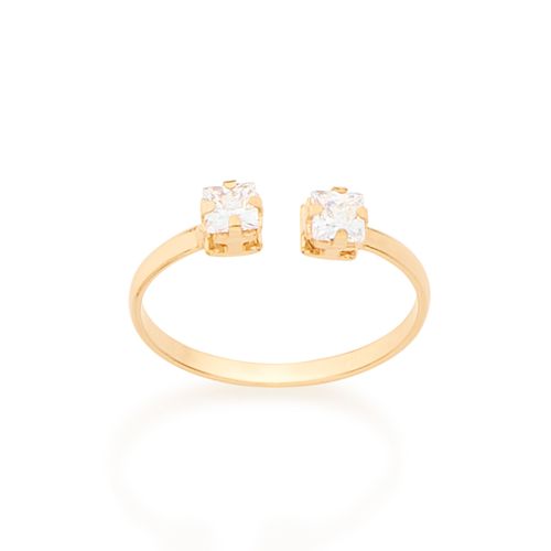 ANEL INFANTIL AJUSTÁVEL BANHADO A OURO 18K COM ZIRCÔNIAS