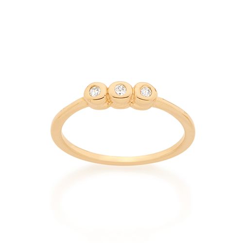 ANEL INFANTIL BANHADO A OURO 18K COM ZIRCÔNIAS