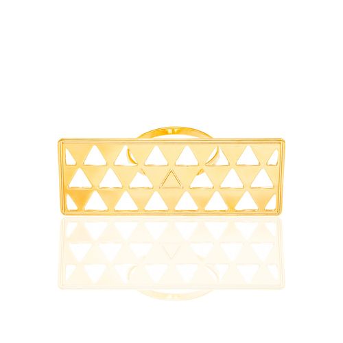 MAXI ANEL BANHADO A OURO 18K COM DETALHES DE TRIÂNGULOS