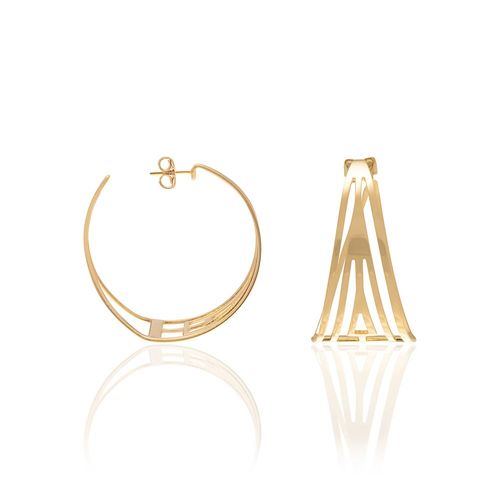 BRINCO BANHADO A OURO 18K MEIA ARGOLA