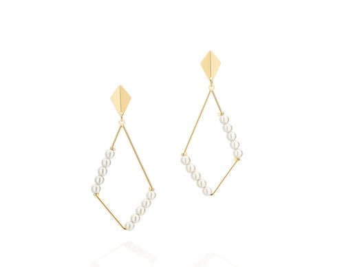 MAXI BRINCO BANHADO A OURO 18K COM PÉROLAS