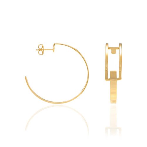 BRINCO BANHADO A OURO 18K MEIA ARGOLA