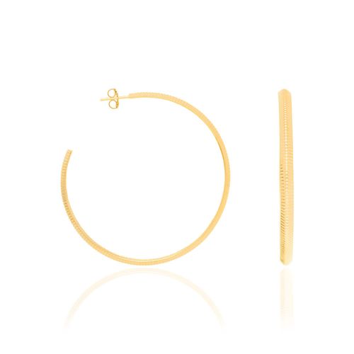 BRINCO BANHADO A OURO 18K FORMATO MEIA ARGOLA