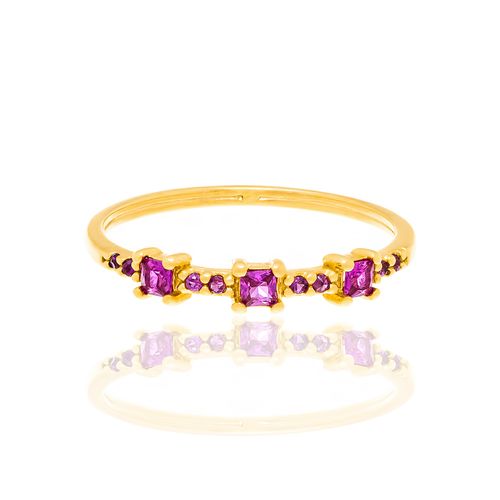 MEIA ALIANÇA BANHADA A OURO 18K COM ZIRCÔNIAS