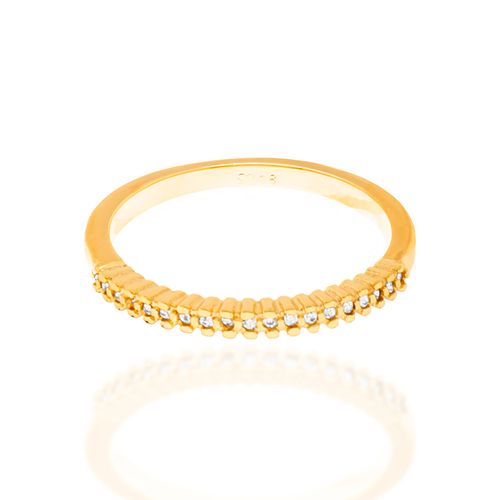 MEIA ALIANÇA BANHADA A OURO 18K COM ZIRCÔNIAS