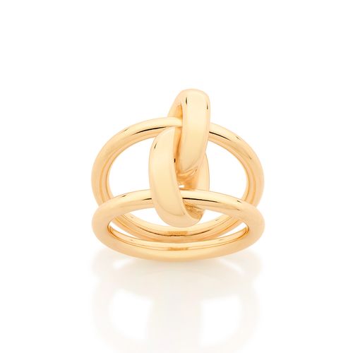 ANEL ARO DUPLO BANHADO A OURO 18K