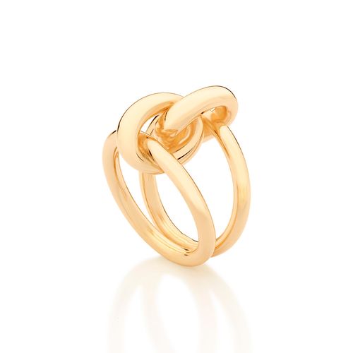 ANEL ARO DUPLO BANHADO A OURO 18K