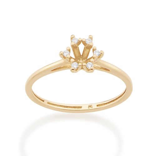ANEL BANHADO A OURO 18K COM ZIRCÔNIAS