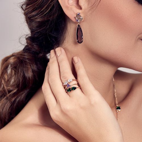 ANEL SOLITÁRIO BANHADO A OURO 18K COM ZIRCÔNIA TRIANGULAR