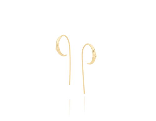 BRINCO BANHADO A OURO 18K MEIA ARGOLA COM ZIRCÔNIAS