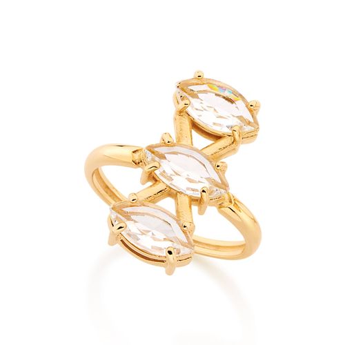ANEL BANHADO A OURO 18K COM CRISTAIS