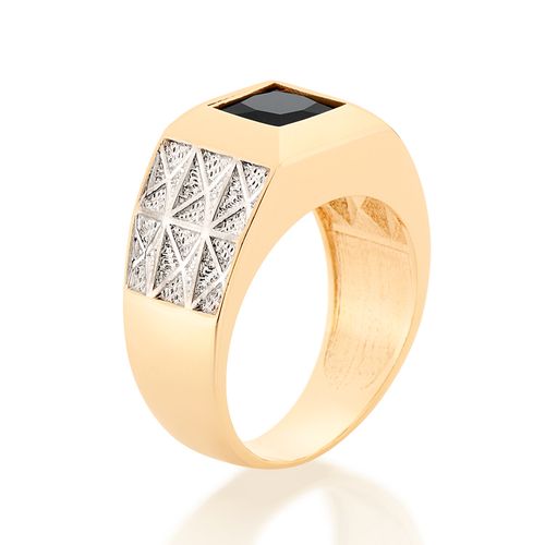 ANEL BANHADO A OURO 18K COM CRISTAL E APLICAÇÃO DE RHODIUM