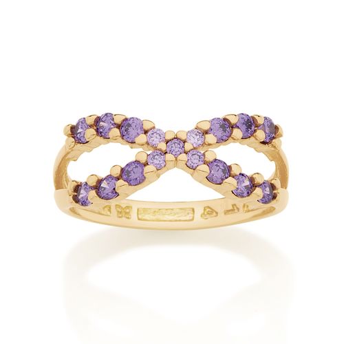 ANEL BANHADO A OURO 18K COM ZIRCÔNIAS