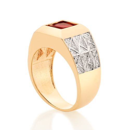 ANEL BANHADO A OURO 18K COM CRISTAL E APLICAÇÃO DE RHODIUM