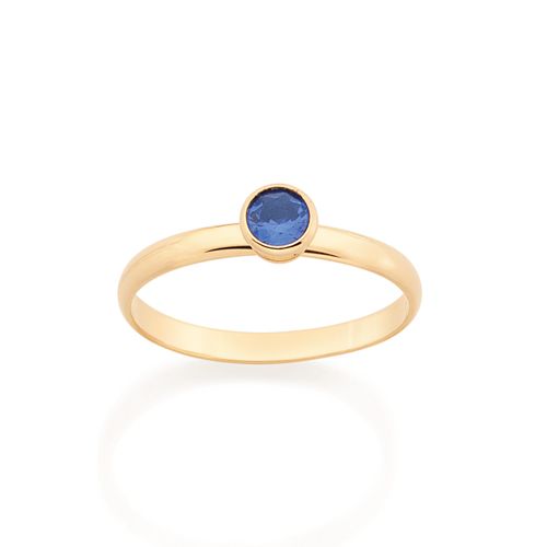 ANEL SOLITÁRIO BANHADO A OURO 18K COM ZIRCÔNIA