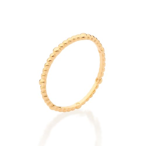 ANEL SKINNY RING BOLINHA BANHADO A OURO 18K