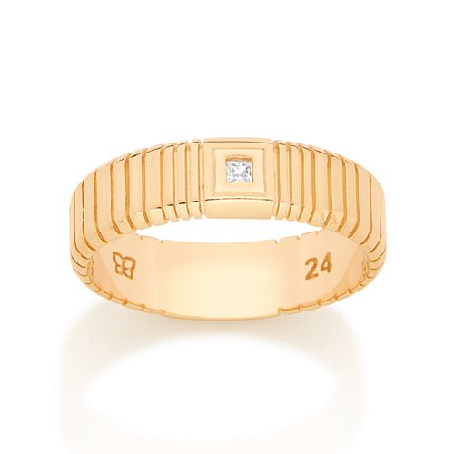 ANEL BANHADO A OURO 18K COM ZIRCÔNIA