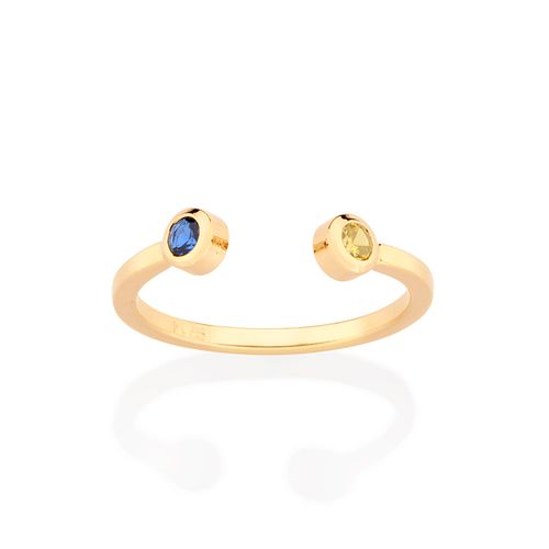 ANEL AJUSTÁVEL BANHADO A OURO 18K COM ZIRCÔNIAS