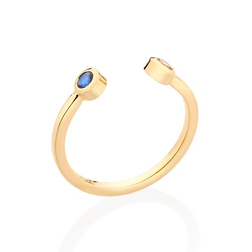 ANEL AJUSTÁVEL BANHADO A OURO 18K COM ZIRCÔNIAS