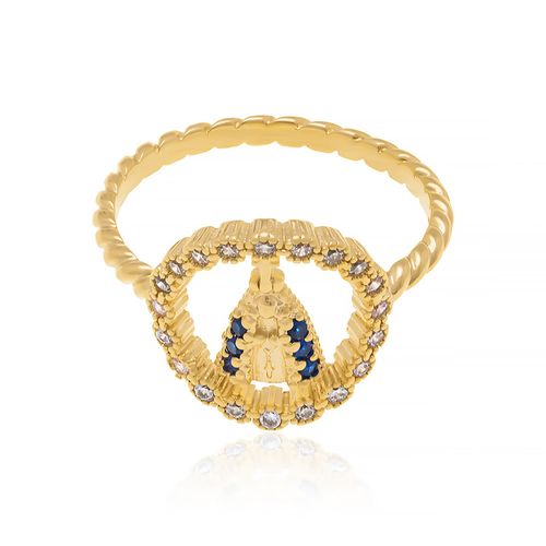 ANEL BANHADO A OURO 18K NOSSA SENHORA APARECIDA