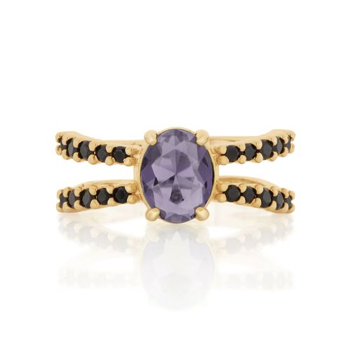 ANEL ARO DUPLO BANHADO A OURO 18K