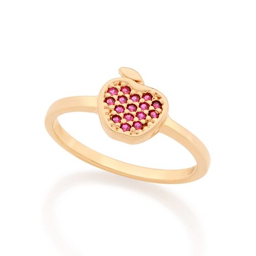 ANEL BANHADO A OURO 18K SKINNY RING COM FORMATO MAÇÃ