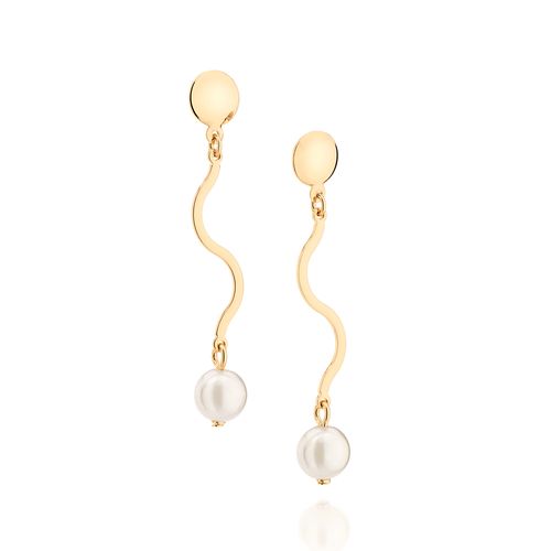 BRINCO BANHADO A OURO 18K COM PÉROLAS SINTÉTICAS