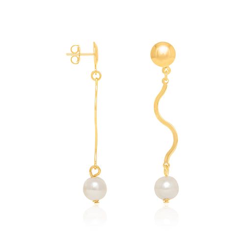 BRINCO BANHADO A OURO 18K COM PÉROLAS SINTÉTICAS