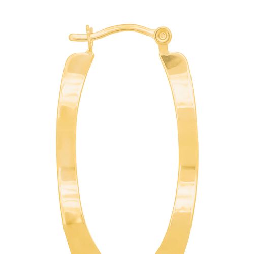 BRINCO ARGOLA OVAL ONDULADA BANHADO A OURO 18K