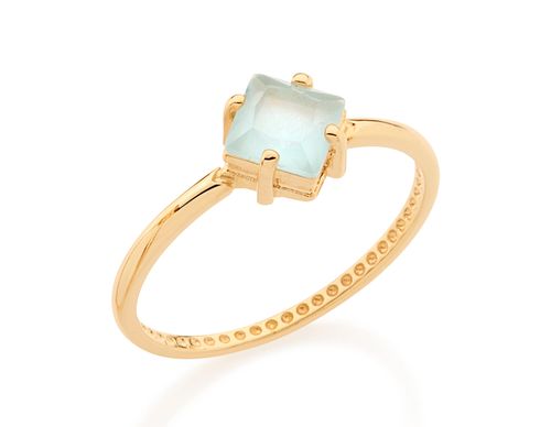 ANEL BANHADO A OURO 18K COM CRISTAL