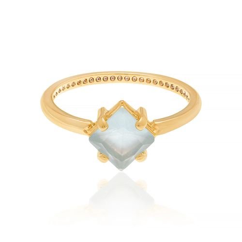 ANEL BANHADO A OURO 18K COM CRISTAL