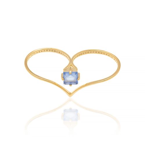 ANEL DUPLO BANHADO A OURO 18K COM CRISTAL