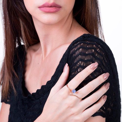 ANEL DUPLO BANHADO A OURO 18K COM CRISTAL