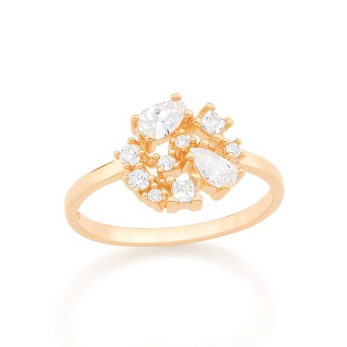 ANEL BANHADO A OURO 18K COM ZIRCÔNIAS
