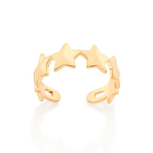 ANEL AJUSTÁVEL ESTRELA BANHADO A OURO 18K