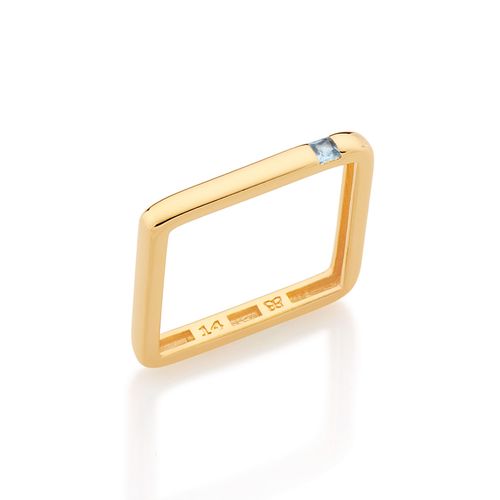 ANEL QUADRADO BANHADO A OURO 18K