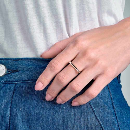 ANEL QUADRADO BANHADO A OURO 18K