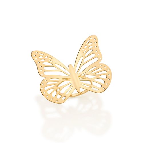 MAXI ANEL BORBOLETA BANHADO A OURO 18K