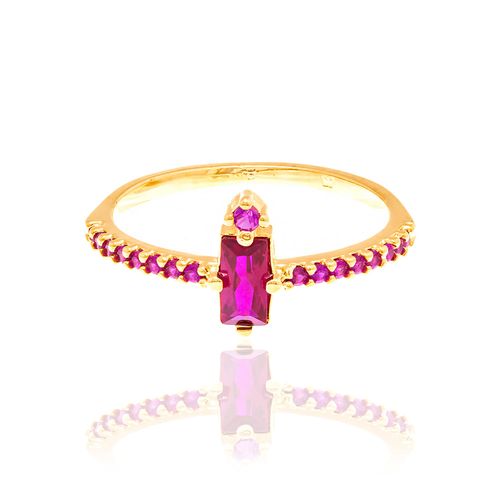 ANEL SKINNY RING BANHADO A OURO 18K COM ZIRCÔNIAS