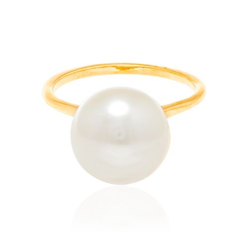 ANEL BANHADO A OURO 18K COM PÉROLA