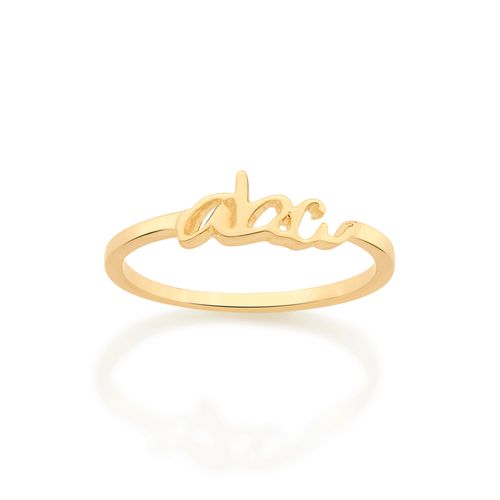 ANEL INFANTIL ABC BANHADO A OURO 18K