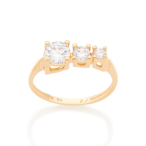 ANEL BANHADO A OURO 18K COM ZIRCÔNIAS