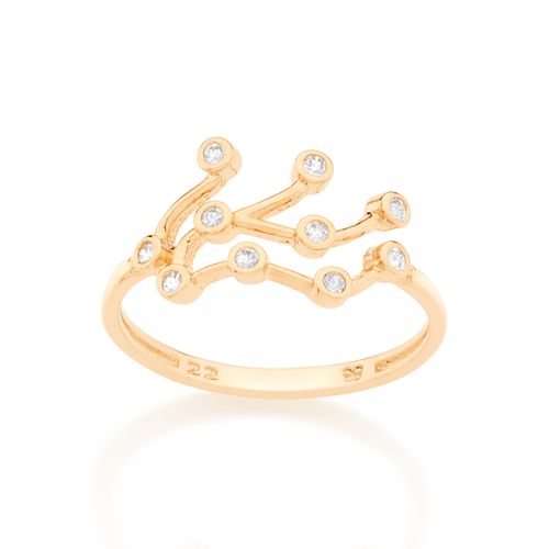 ANEL BANHADO A OURO 18K COM ZIRCÔNIAS