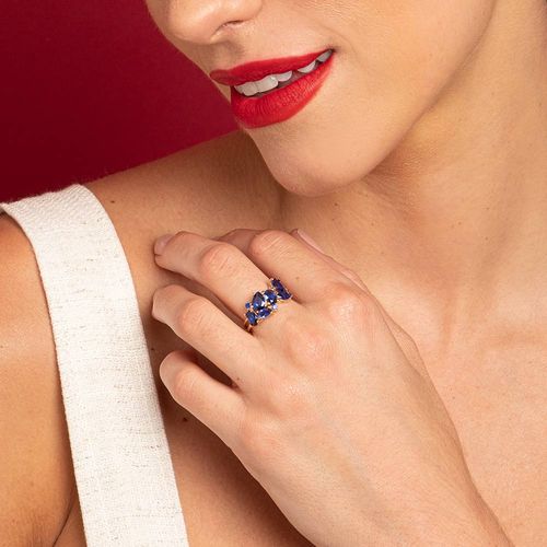 ANEL BANHADO A OURO 18K COM ZIRCÔNIAS