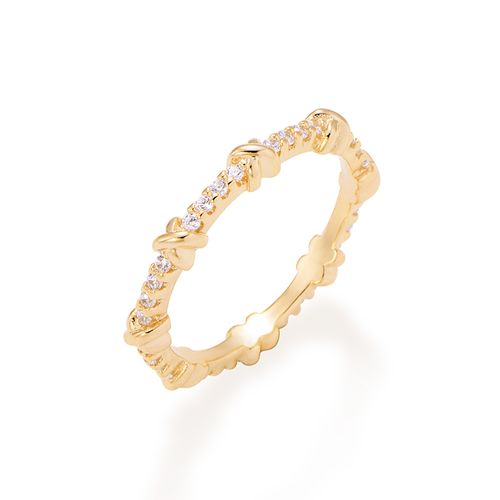 APARADOR DE  ALIANÇA BANHADA A OURO 18K COM ZIRCÔNIAS