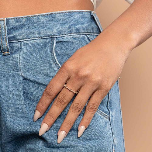 APARADOR DE  ALIANÇA BANHADA A OURO 18K COM ZIRCÔNIAS