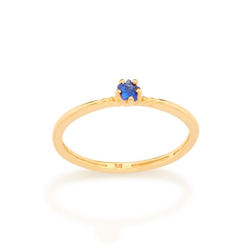 ANEL SOLITÁRIO ESTRELA BANHADO A OURO 18K