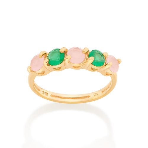 ANEL BANHADO A OURO 18K COM CRISTAIS